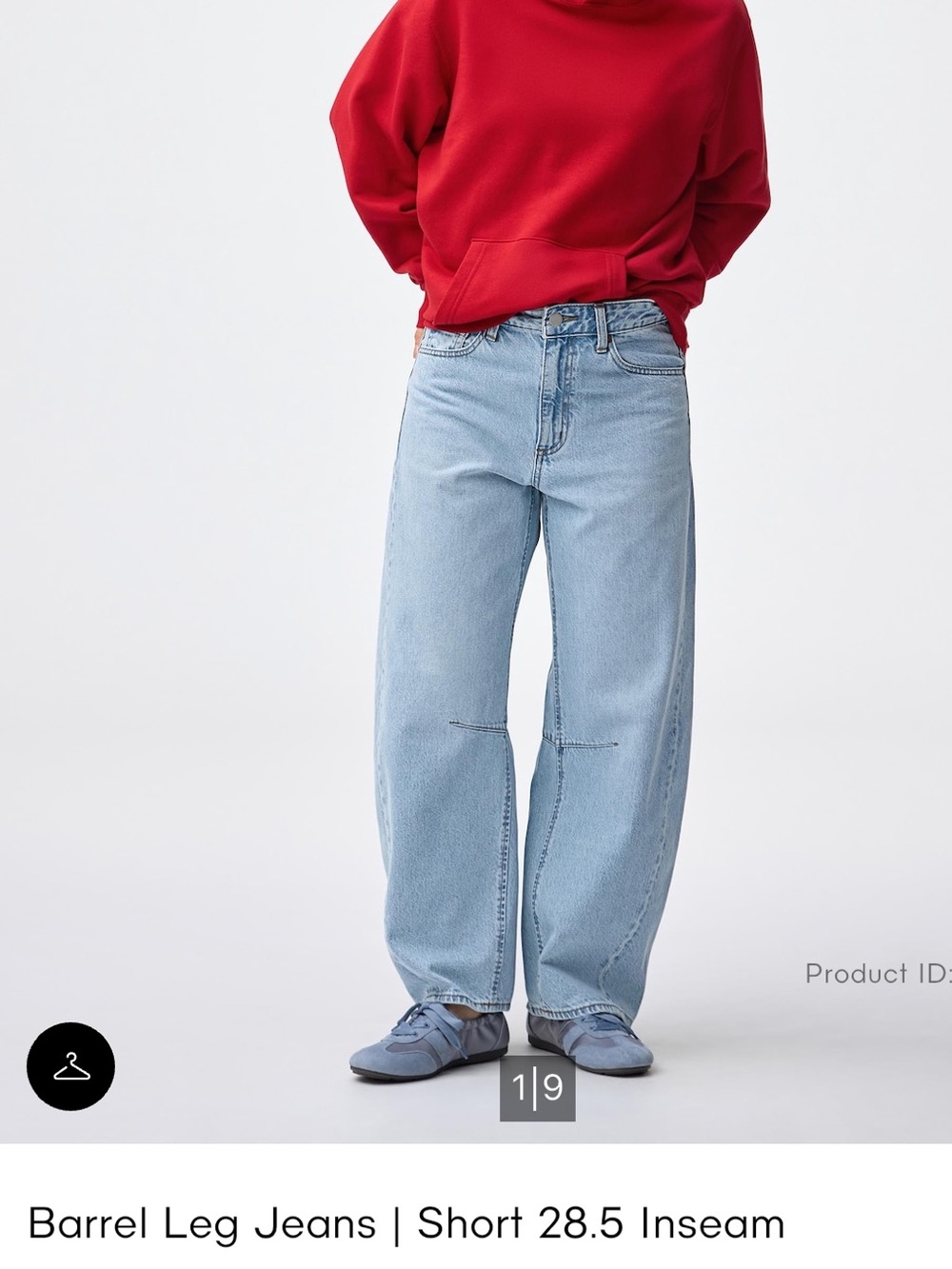 GU barrel leg jeans light blue wash